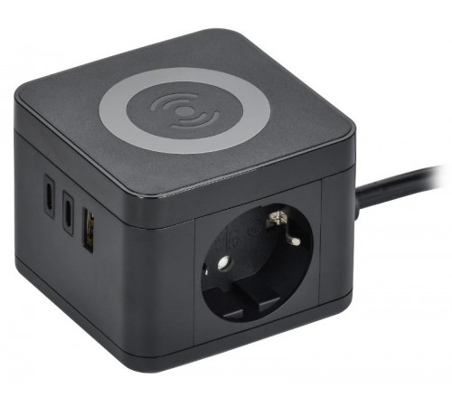 DOMINIC Удлинитель Qi10Вт У02К 1,3м 3х1мм2 USB A+C чер  DN-YP31-16-02-01-ZKU-K02  IEK