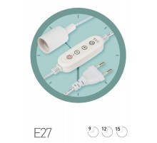 Светильник для растений  FITO-Time Holder E27 3 м с проводом и таймером для фитоламп с цоколем Е27  Б0064279  ЭРА