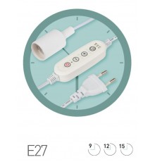 Светильник для растений  FITO-Time Holder E27 3 м с проводом и таймером для фитоламп с цоколем Е27  Б0064279  ЭРА