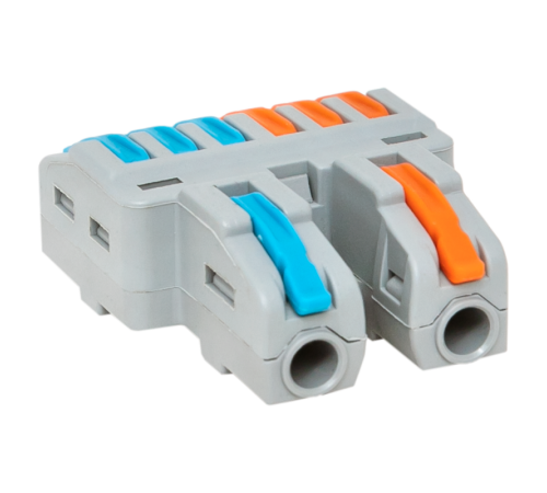 Строительно-монтажная клемма СМК 222-426 разветвительная 6 выходов 0,08-4 мм2  plc-smk-422-6  EKF