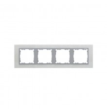 Simon 82 Рамка декоративная, 4 поста, S82 Nature, Металл, матовая сталь-алюминий  82947-34  Simon