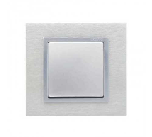 Simon 82 Рамка декоративная, 4 поста, S82 Nature, Металл, матовая сталь-алюминий  82947-34  Simon