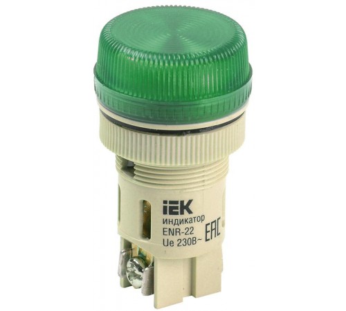 Лампа ENR-22 сигнальная d22мм зеленый неон/240В цилиндр   BLS40-ENR-K06  GENERICA