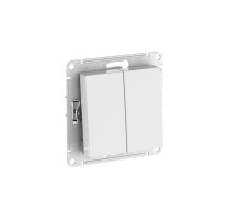 AtlasDesign Aqua Белый Выключатель 2-клавишный IP44,сх.6, 10АХ,механизм, быстрозажимные клеммы  ATN440151S  SE