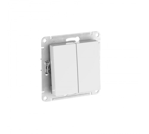 AtlasDesign Aqua Белый Выключатель 2-клавишный IP44,сх.6, 10АХ,механизм, быстрозажимные клеммы  ATN440151S  SE