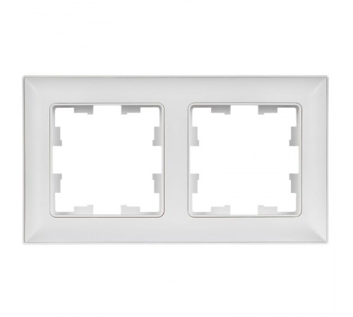 BRITE Рамка 2-местная РУ-2-БрАБ арктический белый/белый   BR-M22-12-K91  IEK