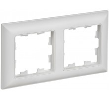 BRITE Рамка 2-местная РУ-2-БрАБ арктический белый/белый   BR-M22-12-K91  IEK