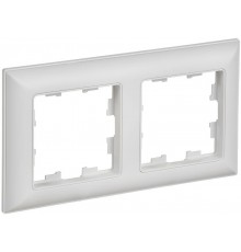 BRITE Рамка 2-местная РУ-2-БрАБ арктический белый/белый   BR-M22-12-K91  IEK