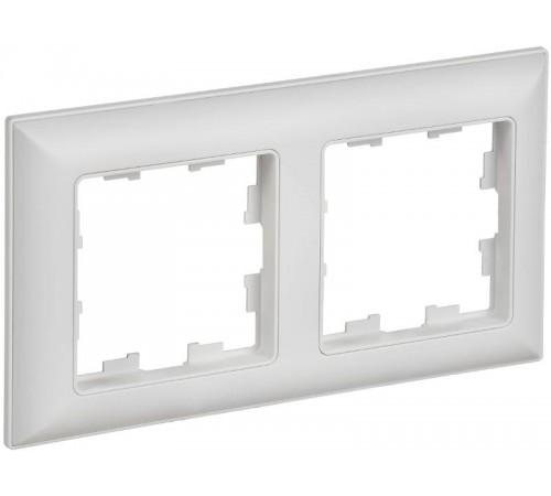 BRITE Рамка 2-местная РУ-2-БрАБ арктический белый/белый   BR-M22-12-K91  IEK