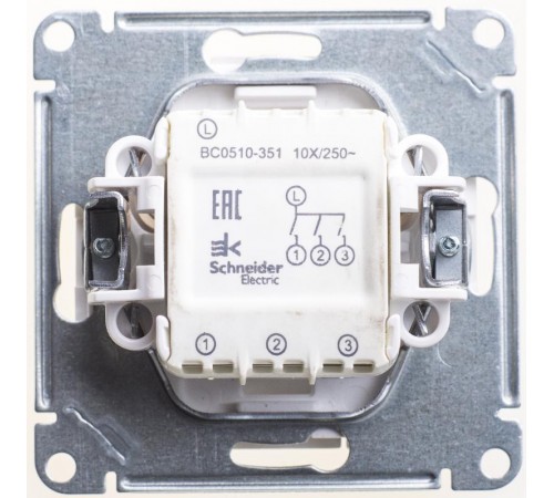 W59 Матовый хром Выключатель 3-клавишный, 10АХ  VS0510-351-5-86  SE