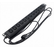 SHE19-12IEC-2.5IEC Блок розеток для 19" шкафов, горизонтальный, 12 розеток IEC320 C13,  482.6x44.4x44.4мм (ДхШхВ) 426788  Hyperline