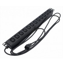 SHE19-12IEC-2.5IEC Блок розеток для 19" шкафов, горизонтальный, 12 розеток IEC320 C13,  482.6x44.4x44.4мм (ДхШхВ) 426788  Hyperline