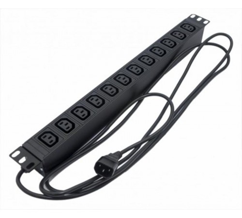 SHE19-12IEC-2.5IEC Блок розеток для 19" шкафов, горизонтальный, 12 розеток IEC320 C13,  482.6x44.4x44.4мм (ДхШхВ) 426788  Hyperline