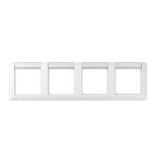Рамка 4-кратная с полем для надписи для горизонтальной установки; белая  AS5840NAWW  Jung