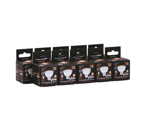 Лампа светодиодная LED 5Вт GU5.3 12В 2700К MR16  201505105  Gauss