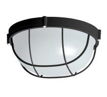 Светильник для ЖКХ под лампу "Банник" 1102 Круг большой НПП 03-100-010 IP65 матовый /корпус с решеткой черный ГИ  1005500927  Элетех