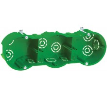 Коробка установочная 212х70x45 трехместная с саморезами, металлические лапки (для полых стен)  UKG30-212-070-045-M  IEK