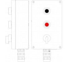 Ex пост управления из алюминия; 1Ex d e IIC Т4 Gb X / Ex tb IIIB T130°CDb X IP66; Кнопка черная, 2NO -1 шт; Кнопка красная,2NC -1 шт;Переключатель КВ 