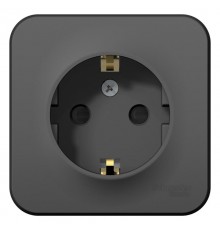 Blanca Антрацит О/У с изолирующей пластиной Розетка с заземлением со шторками 16А, 250В  BLNRA011116  SE
