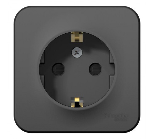 Blanca Антрацит О/У с изолирующей пластиной Розетка с заземлением со шторками 16А, 250В  BLNRA011116  SE