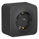 Blanca Антрацит О/У с изолирующей пластиной Розетка с заземлением со шторками 16А, 250В  BLNRA011116  SE