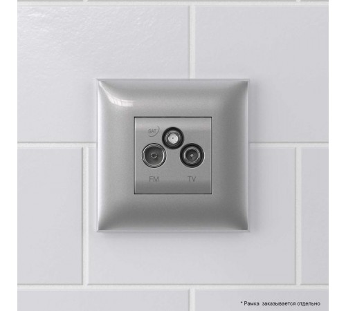 Розетка TV-FM-SAT в стену, "Avanti", "Закаленная сталь"  4404533  DKC