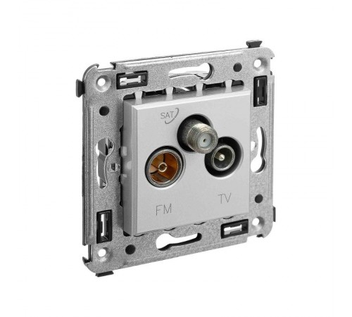 Розетка TV-FM-SAT в стену, "Avanti", "Закаленная сталь"  4404533  DKC