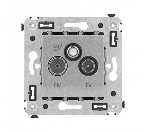 Розетка TV-FM-SAT в стену, "Avanti", "Закаленная сталь"  4404533  DKC