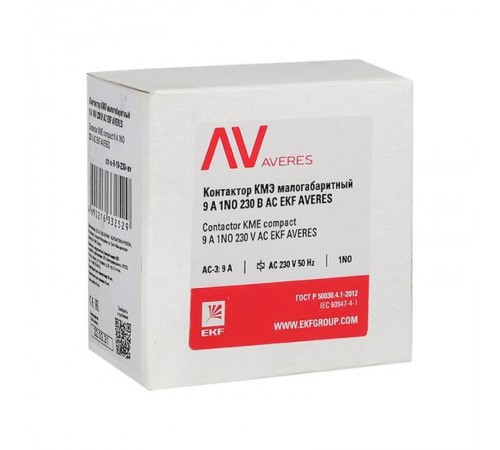Контактор КМЭ 9А 1NC 400В АС EKF AVERES  ctr-s-9-01-400-av  EKF