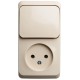 Этюд Кремовый О/У Блок: Розетка без заземления + Выключатель 1-клавишный  BPA16-204K  SE