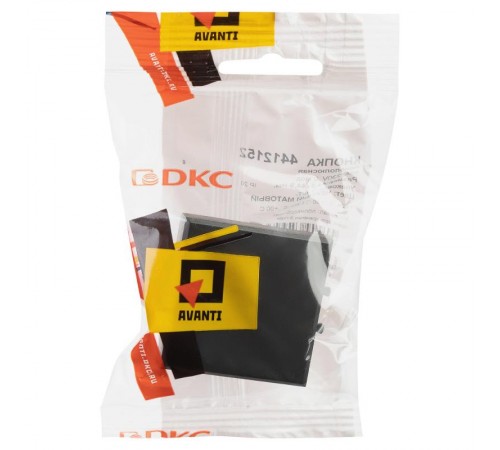 Кнопка одноклавишная модульная, "Avanti", "Черный матовый", 2 модуля  4412152  DKC