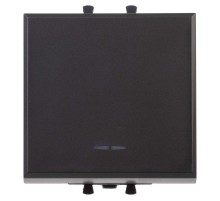 Кнопка одноклавишная модульная, "Avanti", "Черный матовый", 2 модуля  4412152  DKC