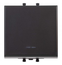 Кнопка одноклавишная модульная, "Avanti", "Черный матовый", 2 модуля  4412152  DKC