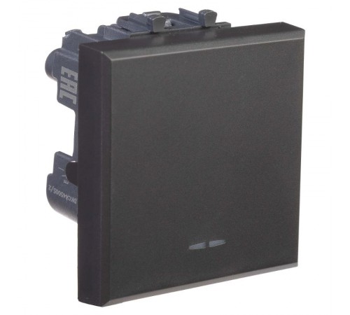 Кнопка одноклавишная модульная, "Avanti", "Черный матовый", 2 модуля  4412152  DKC