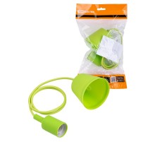 Патрон пластиковый Е27 с подвесом 1 м, зеленый TDM  SQ0335-0064  TDM