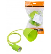 Патрон пластиковый Е27 с подвесом 1 м, зеленый TDM  SQ0335-0064  TDM