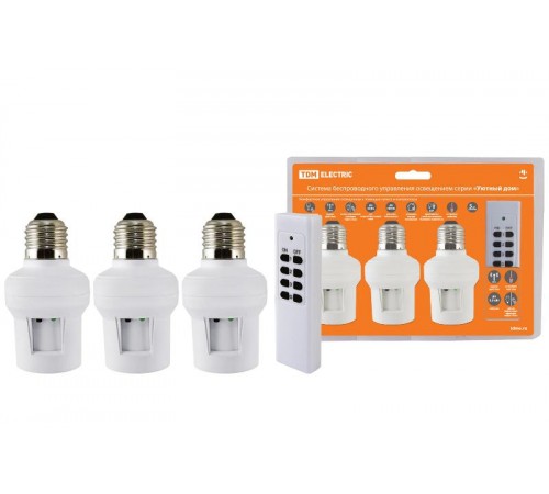 Комплект для беспроводного управления освещением ПУ3-П1.3-Е27 (3 приемника) "Уютный дом"  SQ1508-0202  TDM