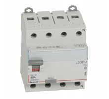 Выключатель дифференциальный (УЗО) DX3-ID 4п 40А 300мА тип AC  411723  Legrand