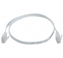 Коммутационный шнур плоский (патч-корд) кат.6 UTP 0,5м белый  PC08-C06U-D05M-FL  ITK