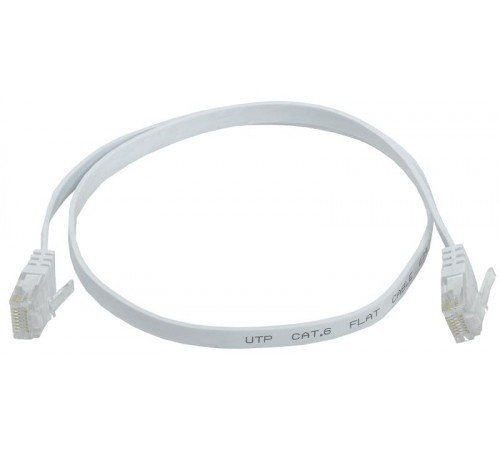 Коммутационный шнур плоский (патч-корд) кат.6 UTP 0,5м белый  PC08-C06U-D05M-FL  ITK