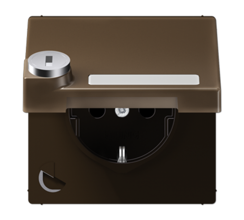 SCHUKO розетка с крышкой и замком  ME1520NAKLSLAT  Jung