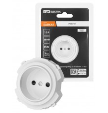 Розетка 2П 16А 250В с защ. шт. белая, "Байкал"   SQ1819-0008  TDM