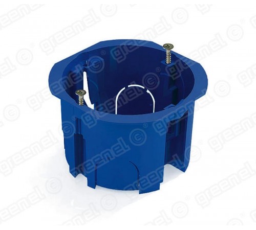 Коробка установочная 68х45 с саморезами СИНЯЯ  GE40006-08  GREENEL