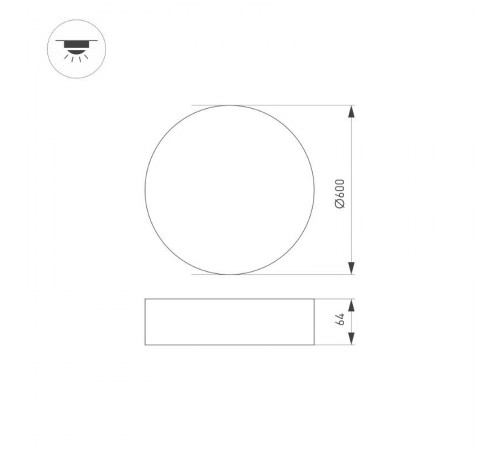 Светильник SP-RONDO-R600-60W Warm3000 (BK, 120 deg, 230V) (Arlight, IP40 Металл, 3 года)  034824  Arlight