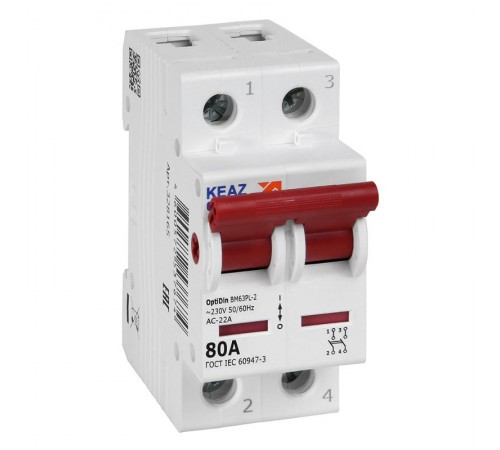 Выключатель нагрузки модульный OptiDin BM63PL-280-УХЛ3 (BM63PL)  328165  КЭАЗ