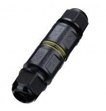 Соединитель-коннектор 3-контактный водонепроницаемый LD545 IP68, черный  49233  STEKKER