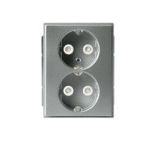 Розетка Double Shuko 16А 230В Impressivo, алюминий  302EUC-83   2TKA00000441  ABB