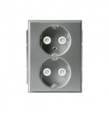 Розетка Double Shuko 16А 230В Impressivo, алюминий  302EUC-83   2TKA00000441  ABB