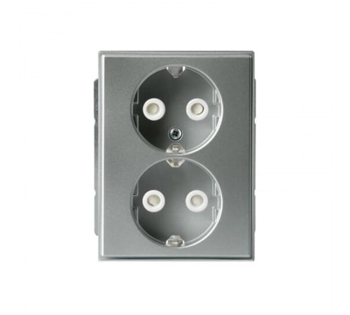 Розетка Double Shuko 16А 230В Impressivo, алюминий  302EUC-83   2TKA00000441  ABB