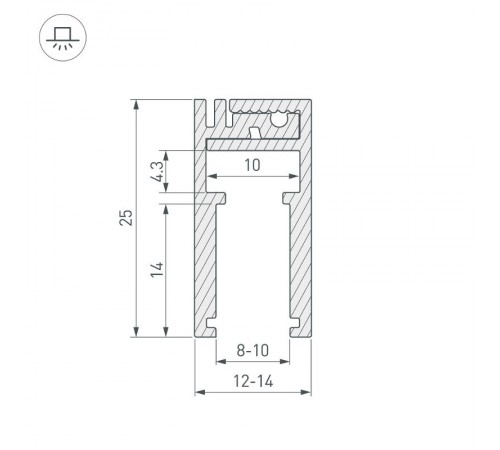 Профиль KLUS-GLASS-810-2000 ANOD  019191  Arlight